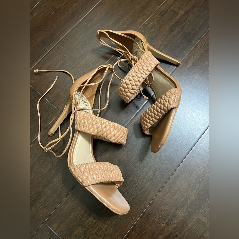 Vince Camuto Antilique Tan Strappy Heels Size 10 - Picture 3 of 11